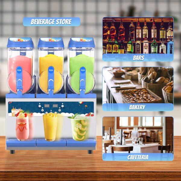 d9851b0effbc48ae9b6d382715e4f140 Commercial Slushy Machine - 1000W 30L Tanks Slush Maker Machine 304 Stainless Steel Commercial Margarita Machines Efficient Cooling the Ideal Slushie Maker for Bars Cafes Restaurants