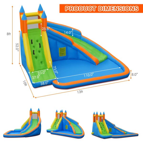 d98a7baf5e3649cdac42a359066a31ab Costway Inflatable Water Slide Mighty Bounce House Castle Splash Pool without Blower