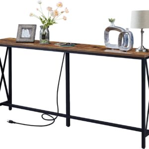 SUPERJARE 70 Inch Console Table with 2 Outlet and 2 USB Ports