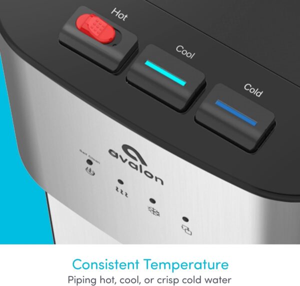 Limited Edition Self Cleaning Water Cooler Water Dispenser - 3 Temperature Settings - Hot, Cold & Room Water, Durable Stainless Steel Construction, Bottom Loading - UL Listed-Avalon