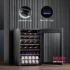 Beverage Refrigerator Cooler - 126 Can Mini Fridge with Glass Door for Soda Beer or Wine, Beverage Cooler for Home, Office, Bar with Adjustable Removable Shelves, Silver
