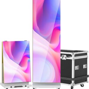 80" P1.86 Flexible Spliceable LED Poster Display – USB Plug-and-Play, Mobile & PC Remote Control, Digital Signage Advertising Screen (Silver, 1-Pack)