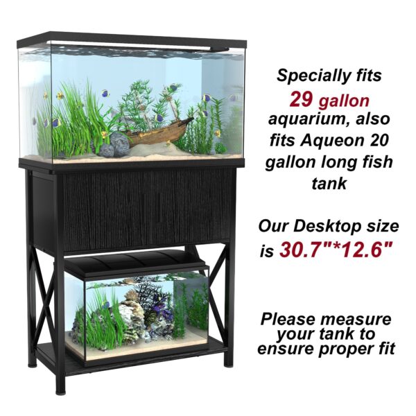 da7ad6cb3348450a8922ddedb89c6f5f 29 Gallon Aquarium Stand Metal Fish Tank Stand with Cabinet,30.7