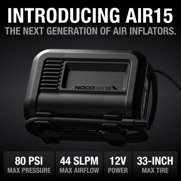 da905bb46c7047e1823a508aa69be781 UltraFast 15A Tire Inflator, 12V Portable Air Compressor Pump, Rated at 80 PSI, Inflates Tires from 0-40 PSI in 2.9 Minutes with a Digital Gauge, Smart Pressure and Auto-Shutoff