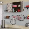 Suncast 30"W x 12"D x 30.25"H Resin Wall Garage Storage Cabinet, Platinum Metallic