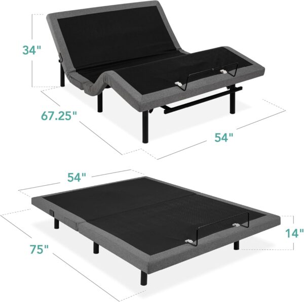 dac8e925b5604244a4c0b1bfb811011b Best Choice Products Ergonomic Twin XL Size Adjustable Bed Frame, Electric Base w/Wireless Remote Control, Nightlight, Massager, 2 USB Ports