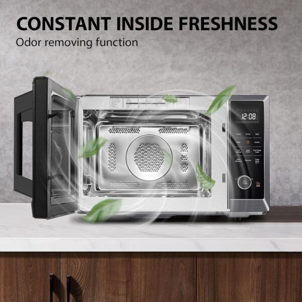 db7a954abcad468e972bf1d8d68e0131 Air Fryer Combo 8-in-1 Countertop Microwave Oven, with Convection, Broil, Odor Removal Mode, 12.4" Position Memory Turntable, Child-Lock, 1.0 Cu.ft, Black Stainless Steel, ML2-EC10SA(BS)