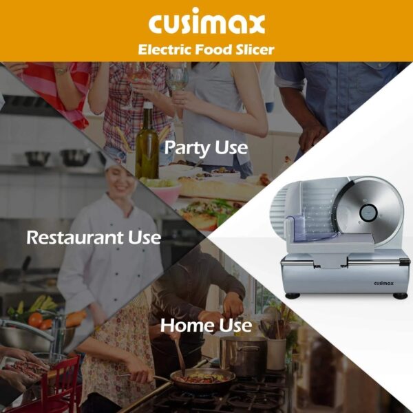 db8762ff4186475ab97d297f6e407f2a CUSIMAX Electric Deli Food Slicer with Two Stainless Steel Blades