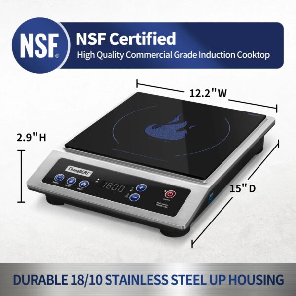 dbacef1b23f84e3f8a1fdbb23ce23752 ChangBERT 1800W Induction Cooktop, Commercial Portable Cooker