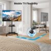 Mobile TV Stand for 23-60 Inch LCD LED Flat/Curved Panel Screen TVs, Tilt TV Cart Holds up to 88Lbs Portable Stand with Laptop Shelf Rolling Floor Max VESA 400x400mm (PSTVMC06)
