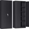 Atripark Metal Storage Cabinet with Lock, 72" Lockable Garage Tool Cabinet with Doors