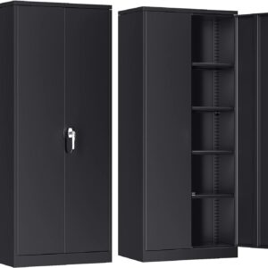 Atripark Metal Storage Cabinet with Lock, 72" Lockable Garage Tool Cabinet with Doors