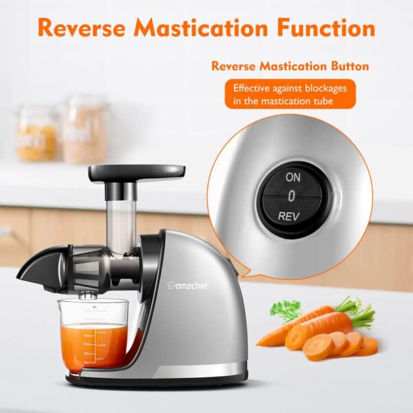dbba738c0d8c437f8ab4f34fad177bb2 Masticating Juicer Machines, AMZCHEF Slow Cold Press Juicer with Reverse Function