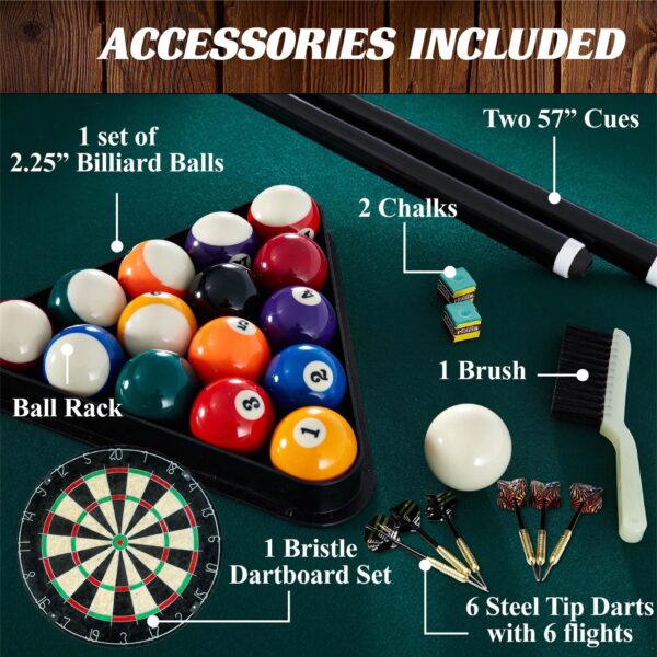 dbe9109481704ee0a53fa2ddc8ea0933 Barrington Billiard 84" Arcade Pool Table with Bonus Dartboard Set, Green