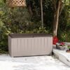 Novel Plastic Deck Storage Container Box Outdoor Patio Furniture 90 Gal, Brown