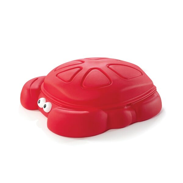 dc0ce3abe278496a99ca5b25d763c98e Step2 Crabbie Sandbox Red Plastic Outdoor Sandbox with Cover for Kids