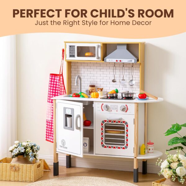 dc1be0c050d74cf8868f6c66672e8ddf Play Kitchen for Kids - Toy Kitchen Set for Toddlers with Realistic Lights and Sounds, Kids Kitchen Playset with Abundant Toy Food Set