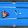 Hathaway Fairmont 6 Ft Portable Pool Table, Adults Folding Billiards Tables for Game Room with Easy Foldable Storage, Includes Full Set of Billiard Balls, Cues, Chalk & Brush