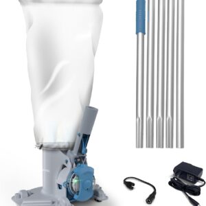 KOKIDO Rechargeable Cordless Pool Leaf Vacuum, 30GPM Strong Suction, 75 min Runtime, XL Heavy Duty Filter Bag, Leaves and Debris Removal, for Above Ground Pool and Inground Pools XV410