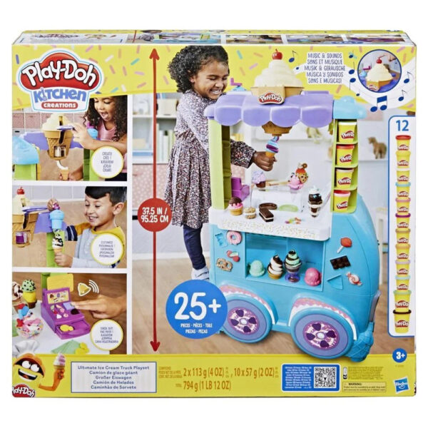 dd14fa9e23734ce3afa0409f0c20cd2a Play-Doh Kitchen Creations Ultimate Ice Cream Truck Playset with 27 Accessories, 12 Cans, Realistic Sounds