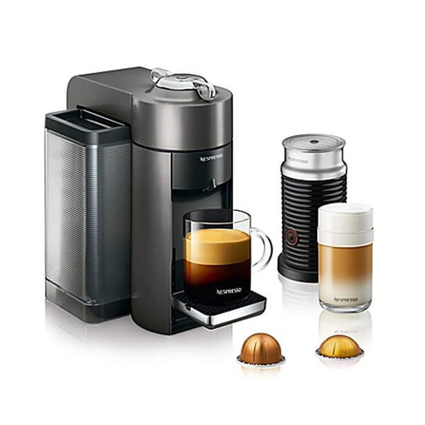 Nespresso Evoluo Coffee and Espresso Machine by De'Longhi with Aerocinno, Graphite Metal