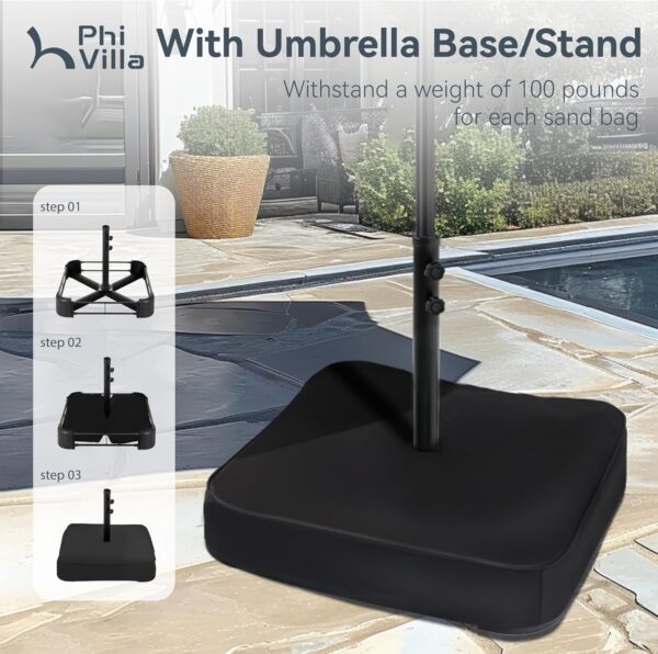 dd393eae6f124f6798852c18b2c4f07a 15ft Patio Umbrella Double-Sided Outdoor Market Extra Large Umbrella with Crank, Umbrella Base Included (Dark Red)