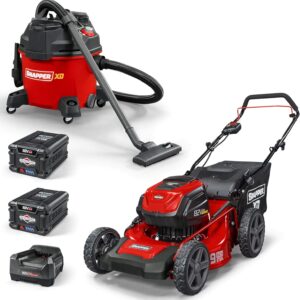 82V MAX 21′′ Electric Cordless Lawn Mower, Steel Deck, 3-in-1 Design, Red/Black