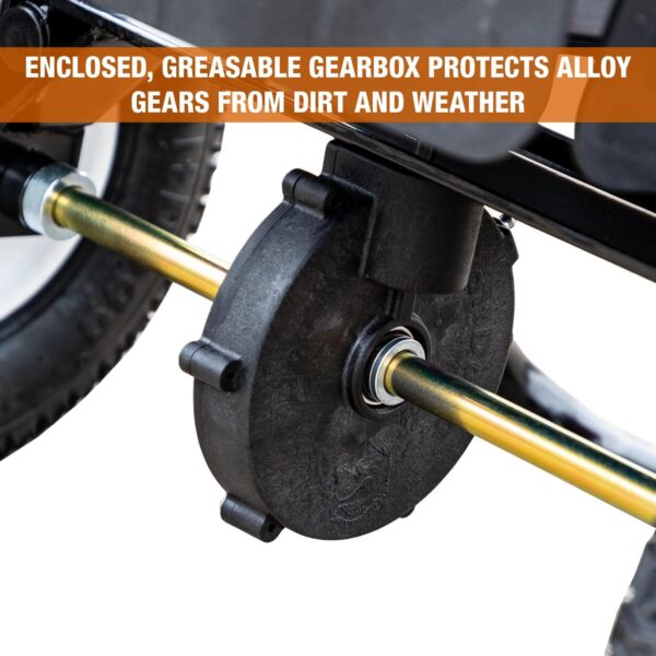 ddde98c4b0a24d27b6cd1234c856eb35 Buyers Products 3039632R Grounds Keeper Commercial Walk Behind Push Spreader, 100lb Capacity, For Salt, Ice & Snow Melt, Included Grate & Cover With Enclosed Gearbox for Protection