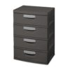 Sterilite 4 Drawer Plastic Storage Unit, Flat Gray, Heavy-Duty, BPA-Free