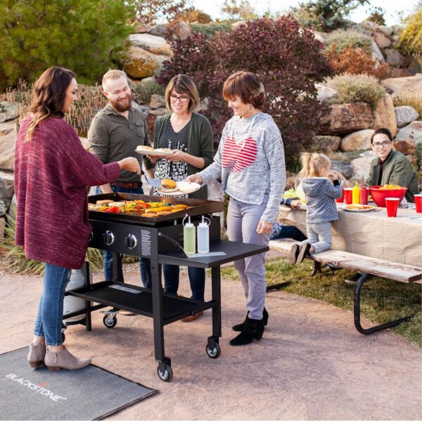 de4bd6250f3449aaaa8aad572dc5bd37 36" Gas Griddle Cooking Station 4 Burner Flat Top Gas Grill Propane Fueled Restaurant Grade Professional 36" Outdoor Griddle Station with Side Stands (1554)