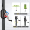15ft Patio Umbrella with Solar Lights, Large Double Umbrella Outdoor, Rectangle 180''x106'' Umbrellas with 156 PCS LED Lights and Crank Handle for Backyard Deck Pool Shade in Black(1.9" Pole)