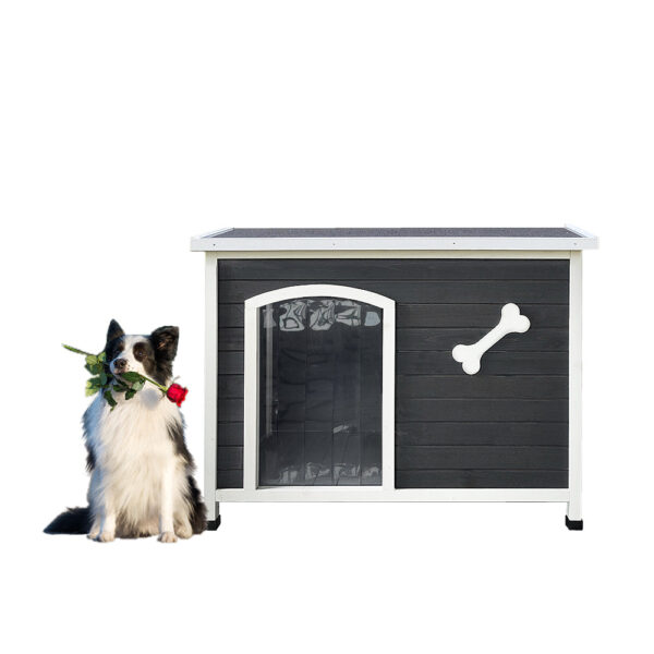 Outdoor Dog House, Large Wooden Waterproof Dog Cage, Windproof Warm Dog Kennel Easy to Assemble