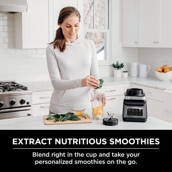 df32b3821b384a3d933c16fede2fdd4c BN801 Professional Plus Kitchen System, 1400 WP, 5 Functions for Smoothies, Chopping, Dough & More with Auto IQ, 72-oz.* Blender Pitcher, 64-oz. Processor Bowl, (2) 24-oz. To-Go Cups, Grey
