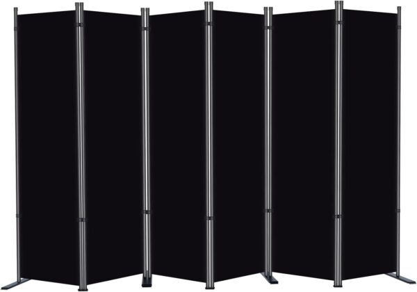 df5bf2ab8d03410f8f6b624edea78132 RANTILA 3 Panel Privacy Screen, 6 Ft Tall Folding Privacy Screen Room Dividers, Freestanding Room Partition Wall Dividers, 102''W x 20''D x 71''H, Black