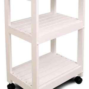 Utility Kitchen Cart, Black Base Natural Top
