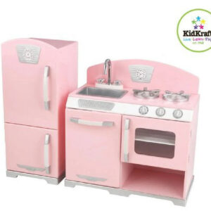 Kidkraft Retro Kitchen and Refrigerator in Pink