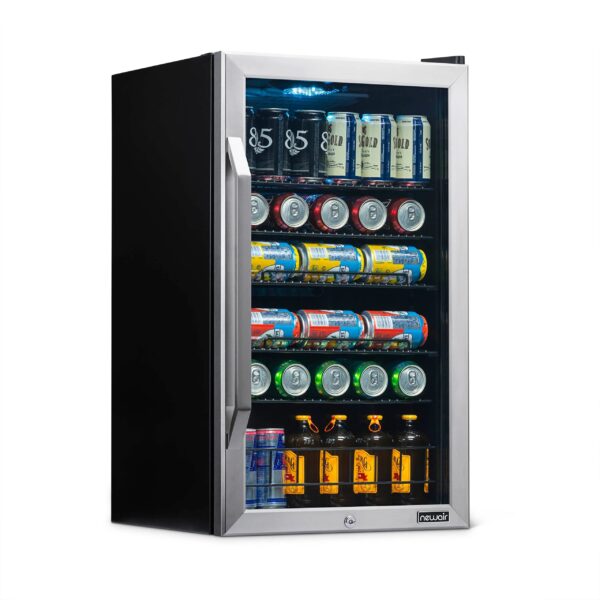 e027943eb9e2417db965381c50e92088 Newair 126 Can Beverage Refrigerator Cooler, Freestanding Mini Fridge with SplitShelf in Stainless Steel for Home, Office or Bar