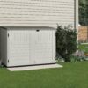 Suncast Plastic Storage Shed, Off-White and Gray, 44.25 in D x 52 in H x 70.5 in W