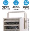 NewAir Heavy Duty Electric Garage Heater with Ceiling Mount, 500 sq. ft.,
