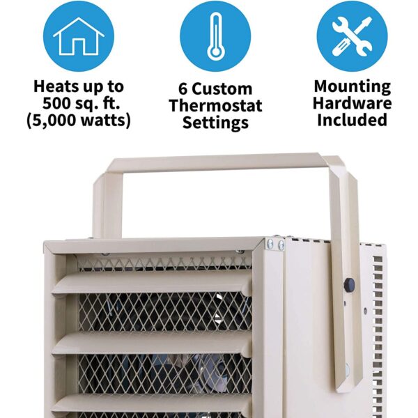 NewAir Heavy Duty Electric Garage Heater with Ceiling Mount, 500 sq. ft.,