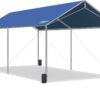 Quictent 10X20ft Upgraded Heavy Duty Car Canopy Galvanized Frame Carport Outdoor Boat Shelter with 3 Reinforced Steel Cables-Blue