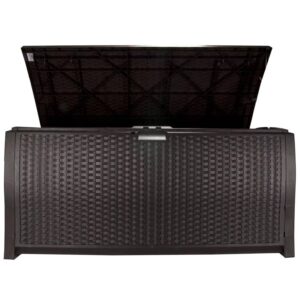 Suncast Resin 99-Gallon Deck Box - Mocha Brown - DBW9200- 52 in D x 27.5 in H x 27.6 in W