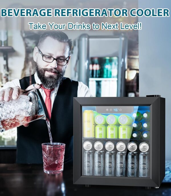 e0fa60232c1a4c388075a61bd35e15f6 Mini Fridge 130 Can Beverage Refrigerator Cooler, 3.2 Cu.Ft Drink Fridge for Soda Wine Beer, Adjustable Temperature Control for Home Office, Black
