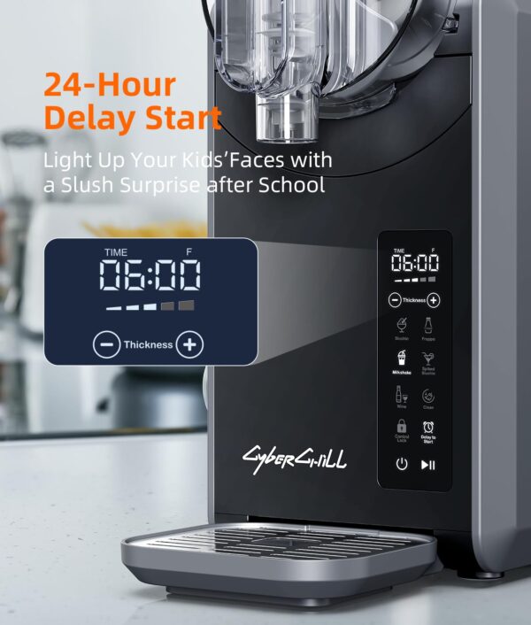 e0fcdba170fc4e15974f0e8827f6ca96 24-Hour Delay Start&Cold Retention, 68 oz Slushy Machine with Self-Cleaning Function, Frozen Drink Maker with 5 Preset Programs,Frozen Margaritas, Frappés, and More