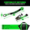 Car Tie Down Straps for Trailers with Flat Hooks (4-Pack) - 2 Inch x 8 Feet (10,000lb Break Strength) - Heavy Duty T-Handle Car Lasso Tire Straps for Trailer & UTV - Black