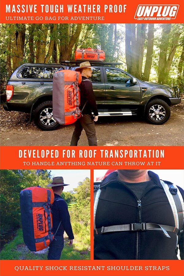 e1d748e6892a4eccb20f9283fdac0cbe UNPLUG Ultimate Adventure Bag -1680D Heavy Duty Waterproof Travel Duffel Bags for Camping, Motorcycle Dry Bag, Waterproof Bags for Boating, Waterproof Duffle Backpack,Tactical Duffle Bag