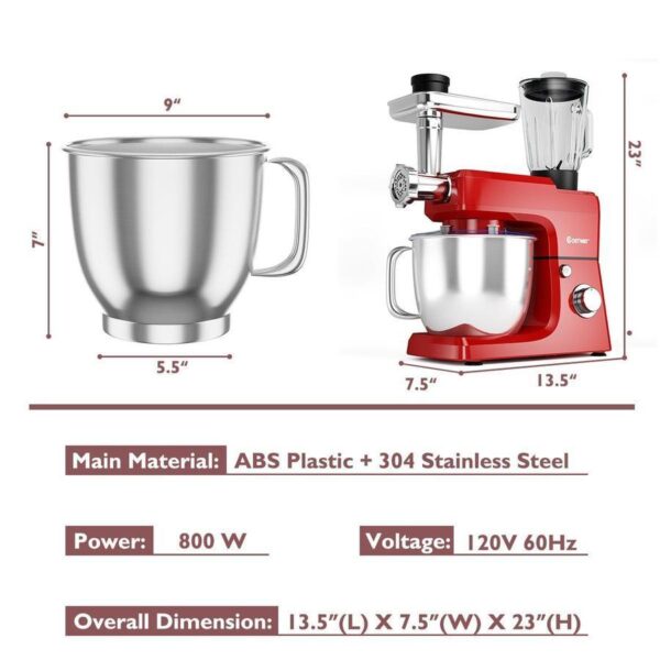 e25e3d4e9eb8429c80cd50b1cf08f84f 3 in 1 Multi-functional 800W Stand Mixer Meat Grinder Blender Sausage Stuffer