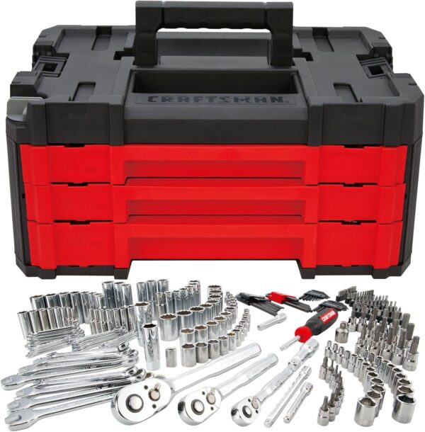 e2732b3f73f24deb9454f9a66fa99d78 Craftsman 262-Piece Mechanic Tool Set, Master Socket Set with 3-Drawer VERSASTACK Tool Box, SAE/Metric Set (CMMT45309)