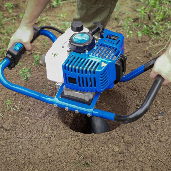 e351b7163e5044b7b1ce92759f712db8 Post Hole Digger Gas Powered, 52cc 2.4 HP 2 Stroke Engine Earth Auger with 8" Drill Bit, EPA Compliant Post Hole Auger