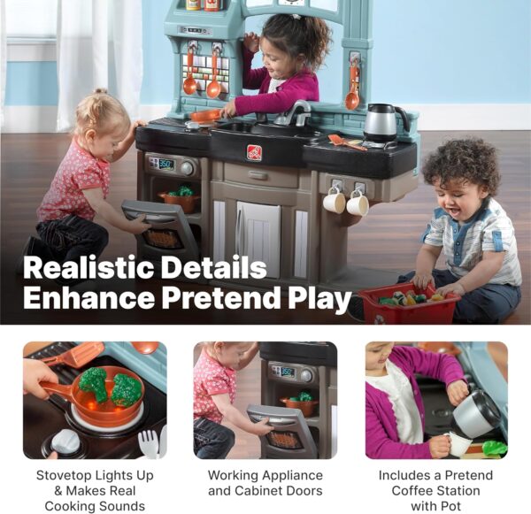 e356739c59624cc193543af79bbb97b8 Step2 Best Chefs Kids Kitchen Playset, Indoor/Outdoor Kitchenette, Interactive Play with Lights and Sounds, Made of Durable Plastic, Includes 25 Piece Toy Accessories, For Toddlers 2+ Years Old